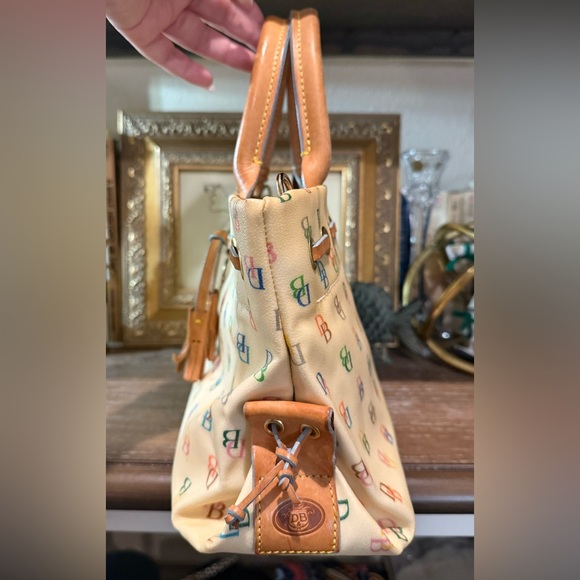 DOONEY & BOURKE Yellow Coated Logo Canvas Satchel Convertible Crossbody Bag. EUC - Picture 8 of 10